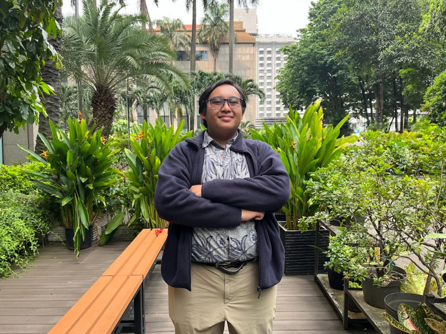 A man standing