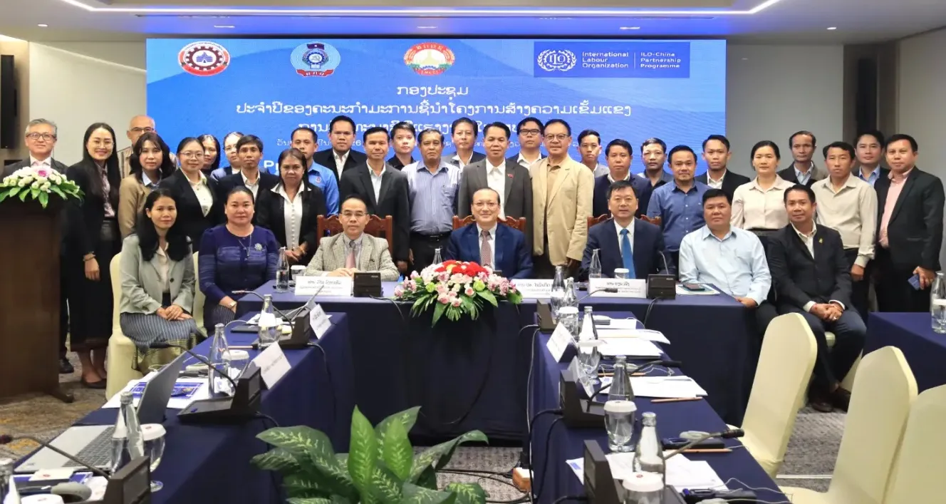 Group photo of a meeting in Laos. 