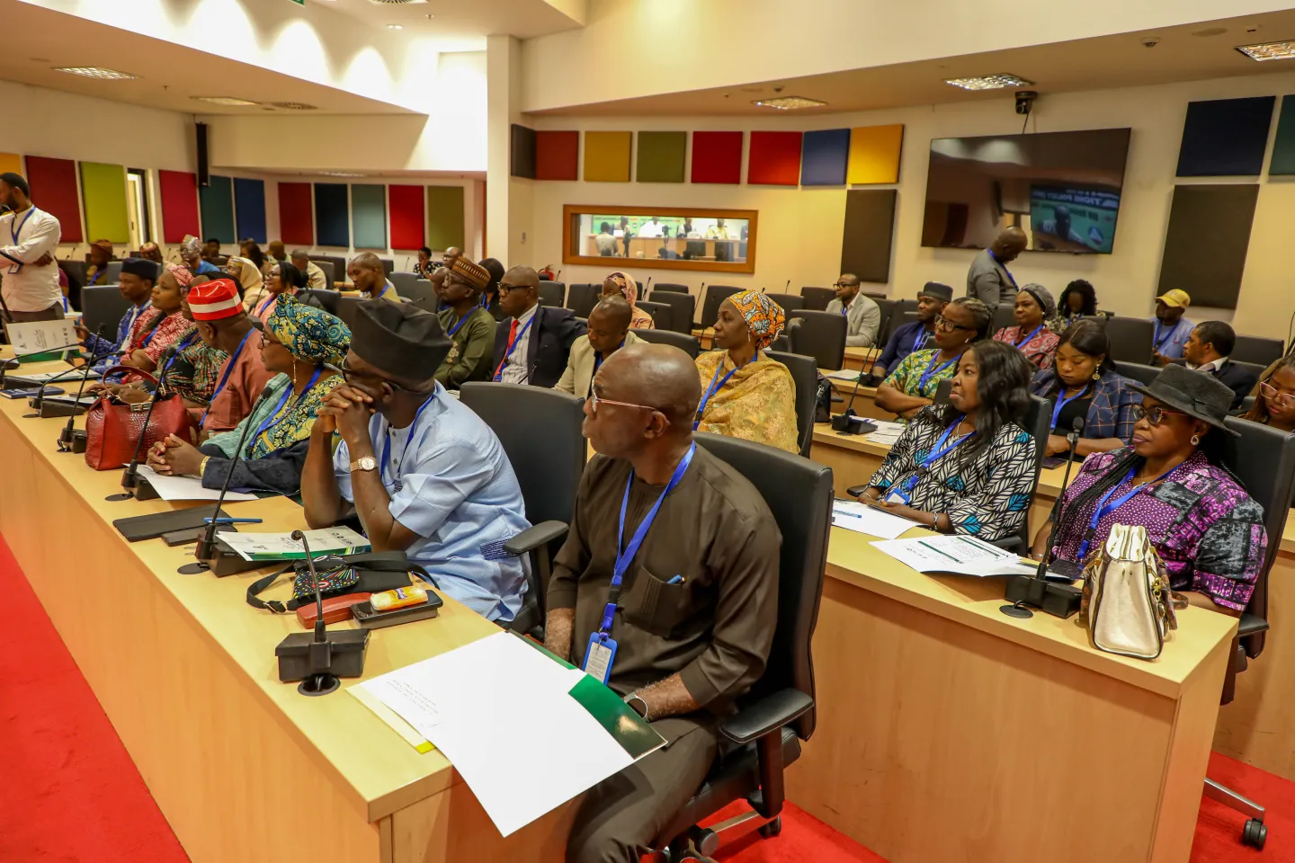 Attendees seated in a conference hall listen attentively during the launch of Nigeria’s National Industrial Relations Policy, representing government institutions, labour unions, employers’ groups, and development partners.