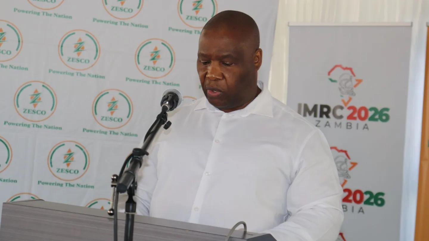 Zambia Federation of Employers (ZFE), Copperbelt Regional Vice-President Mr. Justine Chiwama speaks at the event.