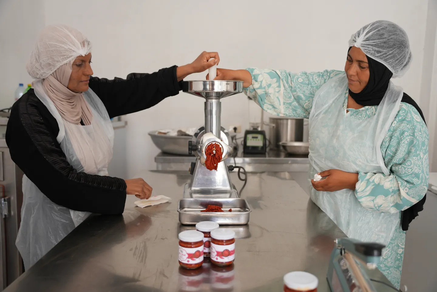 Female beneficiaries of ILO's technical support Tunisia in their workshop