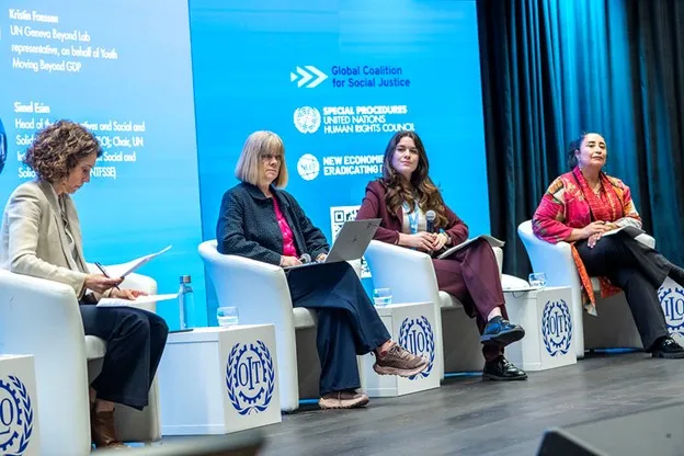 Panellists of Session 3 “Creating the momentum: Post-growth and the 2030 development goals” at the Eradicating Poverty Beyond Growth: A Global Roadmap for a New Economy High-level Conference on April 22, 2026.