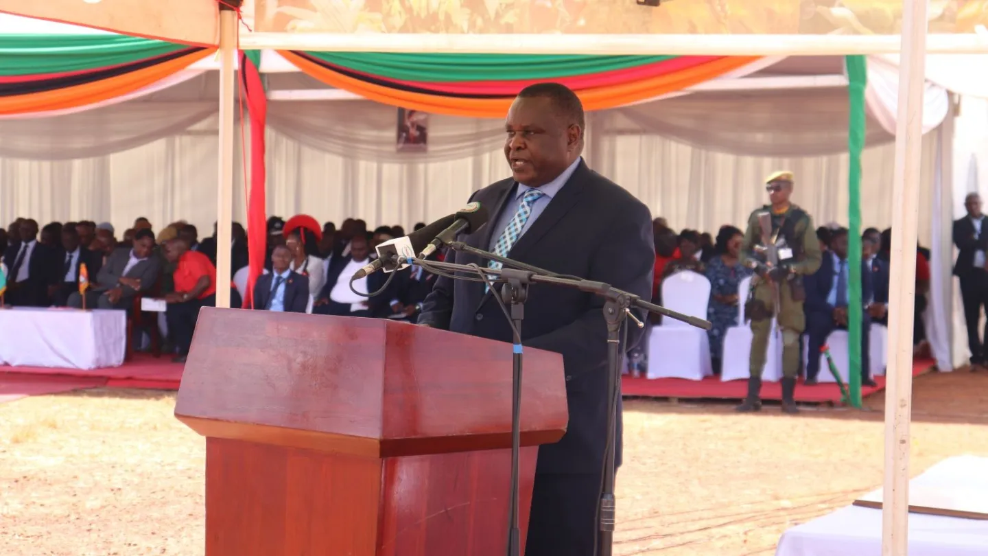 ILO Country Office Director for Zambia and Malawi, Wellington Chibebe speaks at the event in Chinsali.