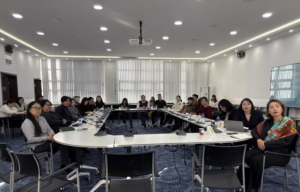 Employees of Mongolian national chamber of commerce and industry during the presentation by the ILO's national consultant
