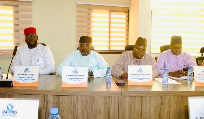 Séance de travail avec des représentants du FAFPA, des médias, des artisans et de la formation professionnelle au Mali.