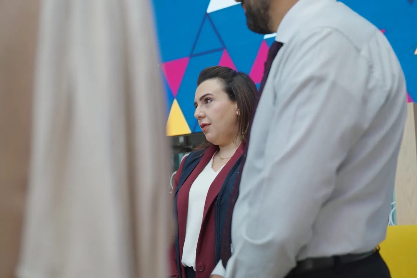 The ILO’s Shatha Eisouh during a visit to a PROSPECTS-supported vocational training facility in Jordan. Amman, Jordan, September 15, 2025. 