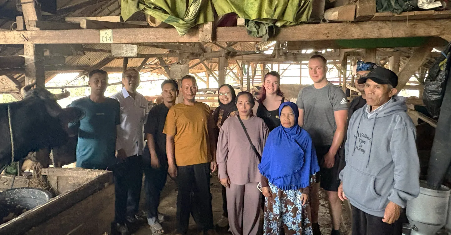 Swiss dairy farmers with Indonesian dairy farmers in Lembang, Bandung, Indonesia