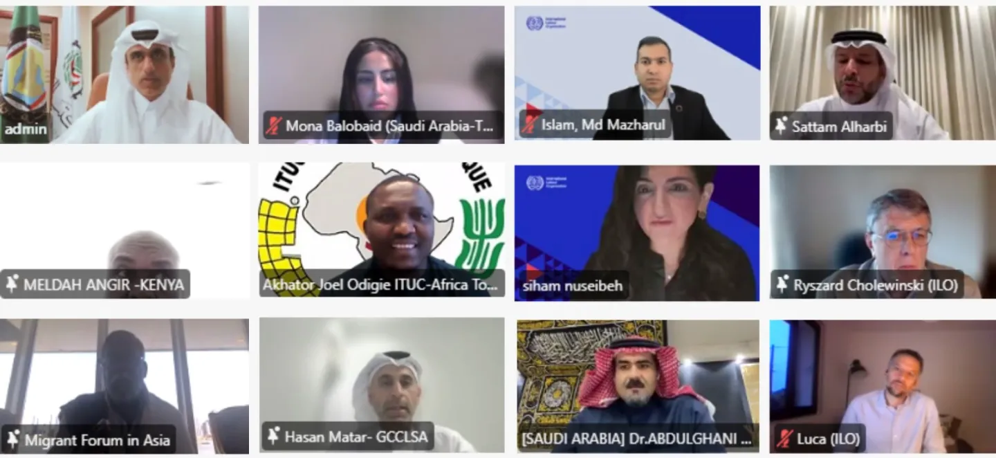 Participants at the high-level International Migration Review Forum side event on  advancing wage and social protection for migrant workers across the migration corridor between Africa, Asia  and the Gulf