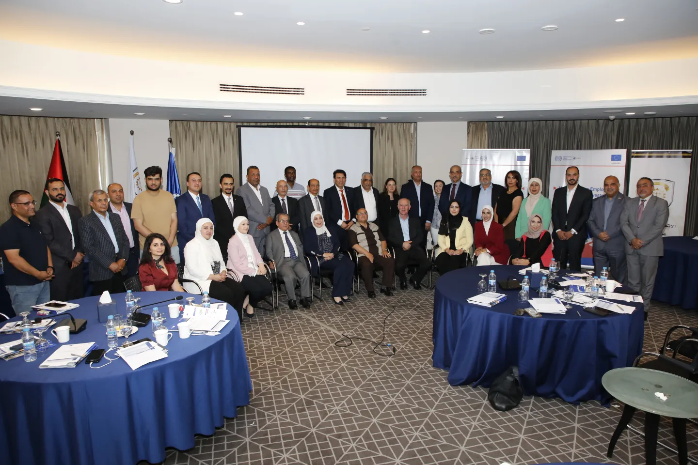 Group photo of all participants in the dialogue session for trade union leaders in Jordan under the European Union co-funded Mainstreaming Employment into Trade and Investment (METI) project. Amman Jordan 16/06/2026 