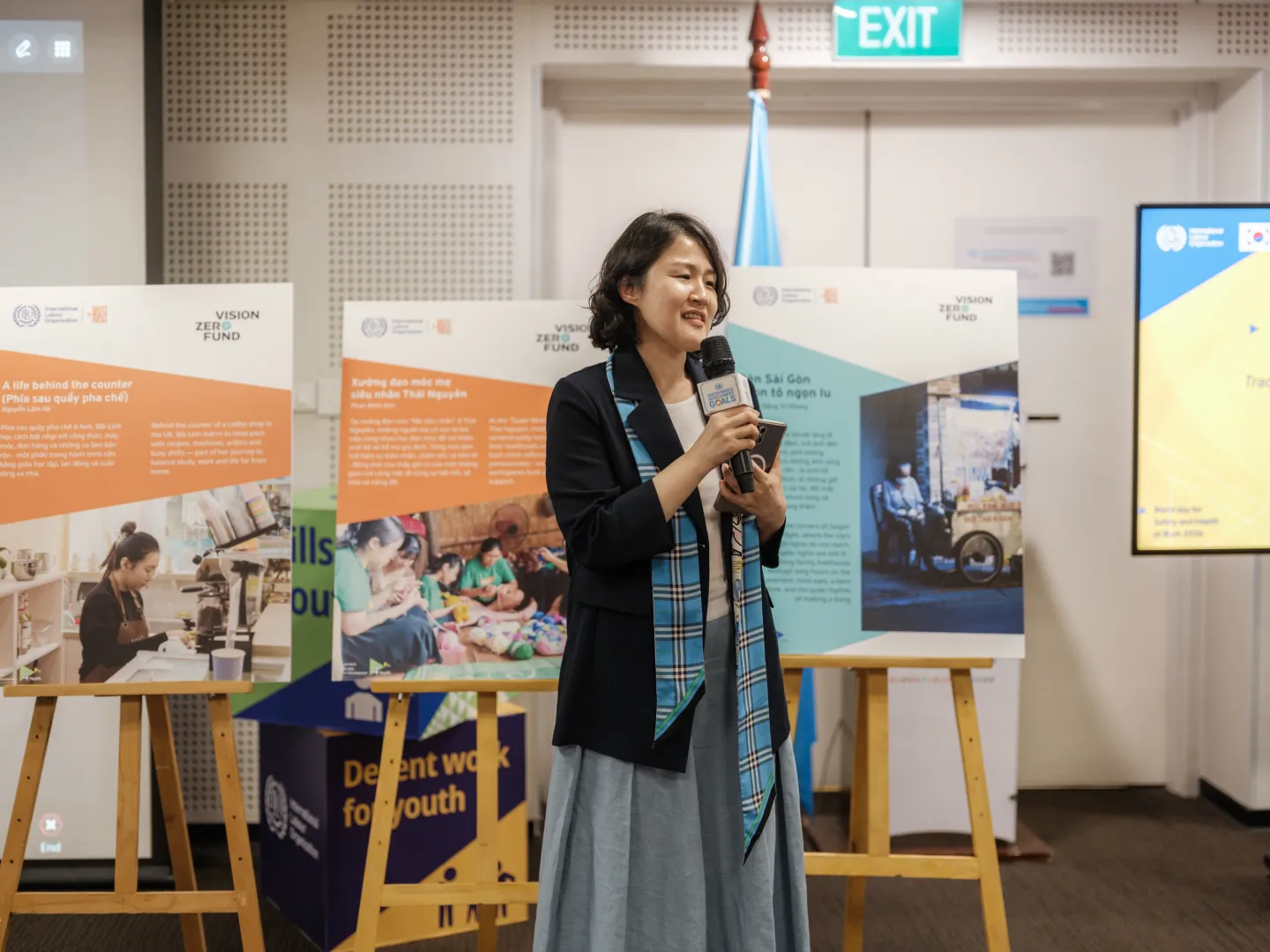 Ms Sinwon Park speaks at the event