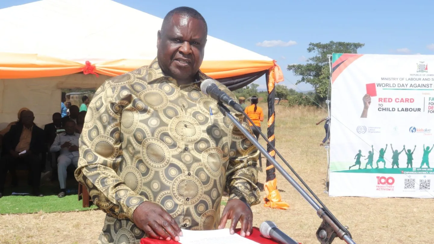 ILO Country Office Director for Zambia and Malawi, Mr. Wellington Chibebe speaks at the event.