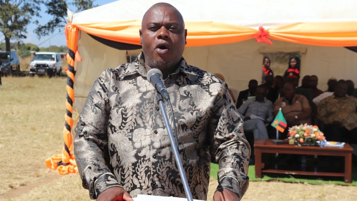 Federation of Free Trade Unions of Zambia (FFTUZ) Secretary General, Mr. Nelson Mwale speaks at the event.