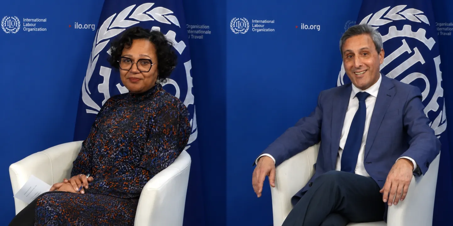 Vera Paquete-Perdigão (Director, Labour Governance and Sectoral Policies Department, ILO) and Joaquim Pintado Nunes Branch Chief, Occupational Safety and Health and Working Environment Branch (OSHE), ILO)