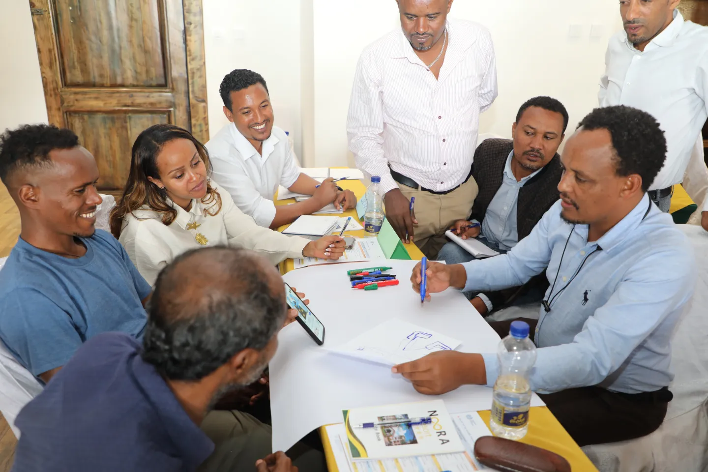 Participants engaging in an interactive group work