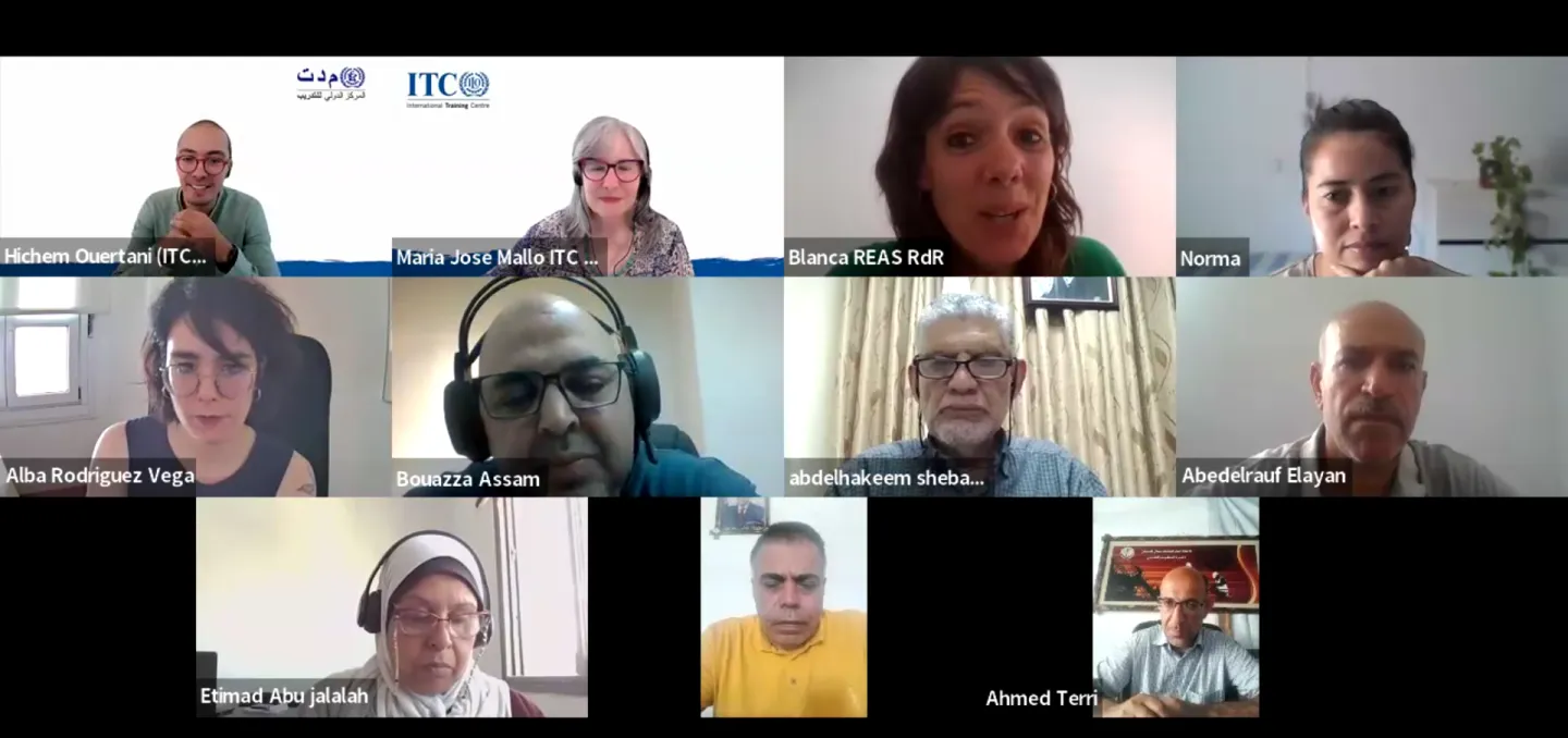 Participants at the learning programme for Palestinian constituents, SSE actors and partners -  series of thematic webinars.