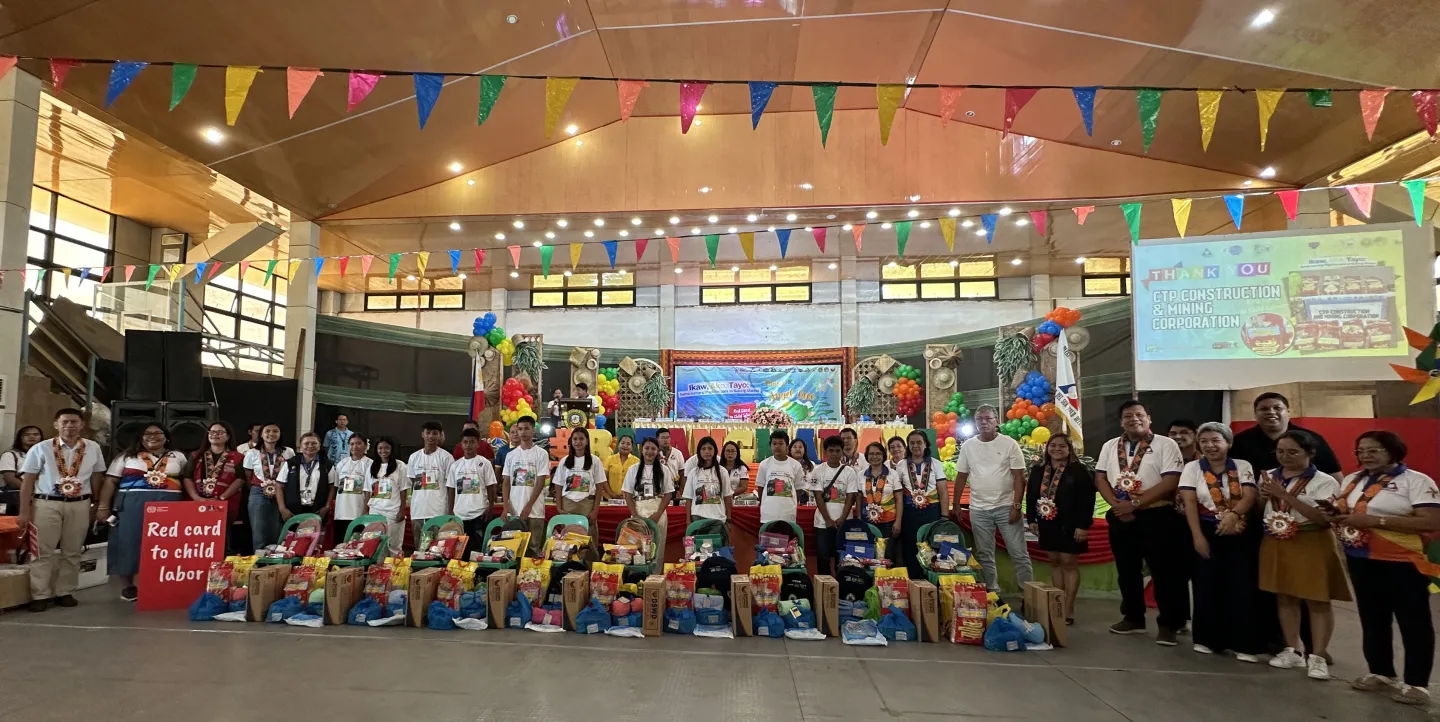 Children receive school supplies and other essential assistance.