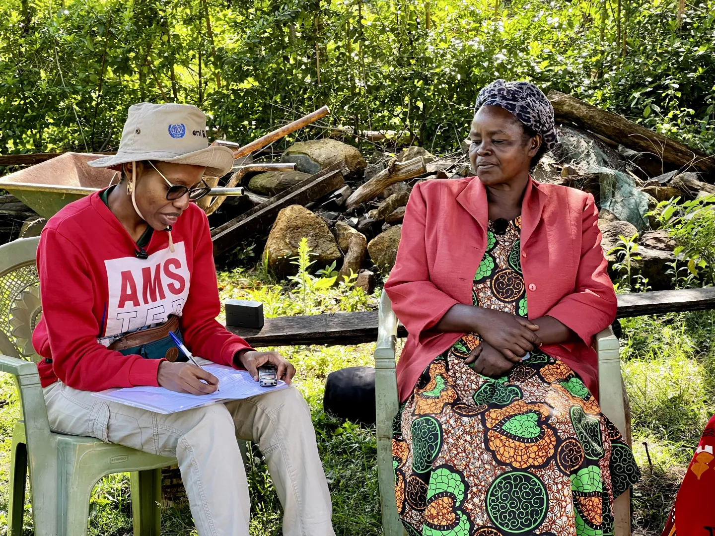 A WIND monitoring field interview with a farmers.
