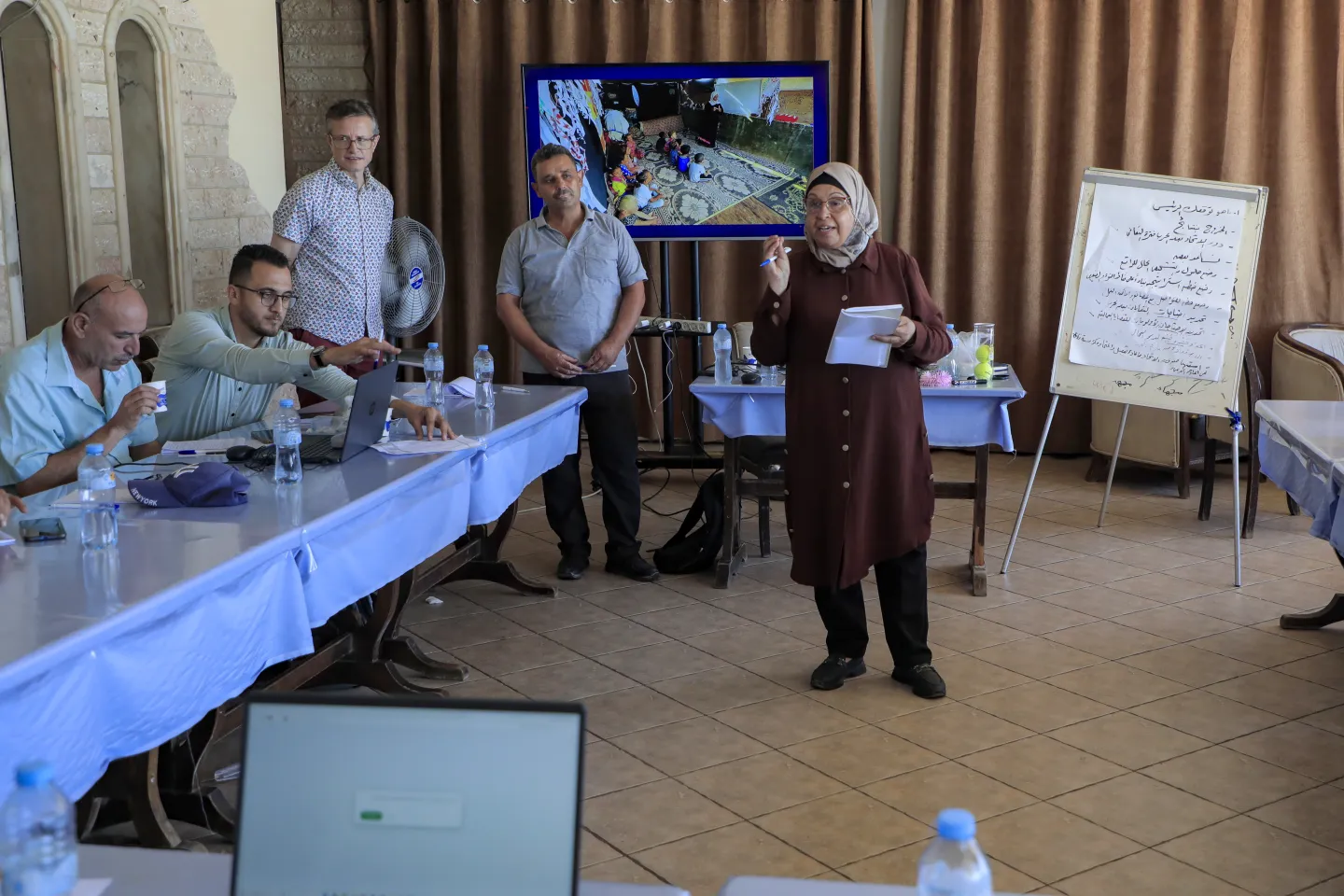 Members of the Palestinian General Federation of Trade Unions’ (PGFTU)  Executive Committee participate in an ILO-supported planning workshop on  the role of trade unions in Gaza’s recovery. Gaza 1/8/2026 