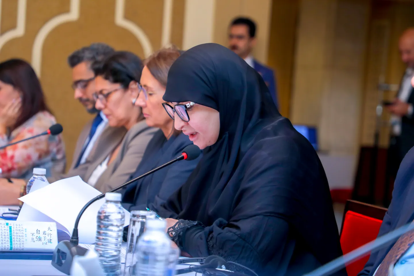 Dr Hanaa Ismail Al-Asadi, Deputy Minister of Planning for Administrative Affairs, delivers her remarks during the opening session of the first national workshop of the National Steering Committee for the Transition to the Formal Economy, Baghdad, 2 September 2026.