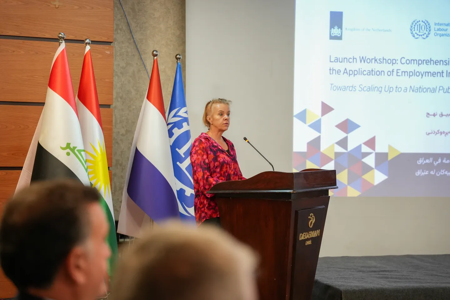 Bertrille Snoeijer, Deputy Consul General of the Kingdom of the Netherlands in Erbil, KRI, speaking at the launch of the EIIP Guidelines.