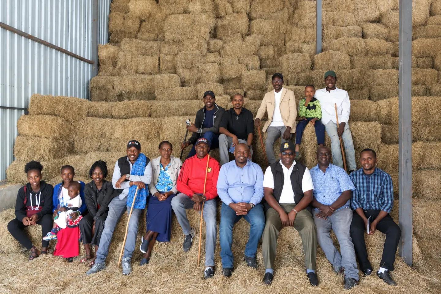 A farm visit at Olteyani youth group hay store at Kiserian, Kajiado West Subcounty.