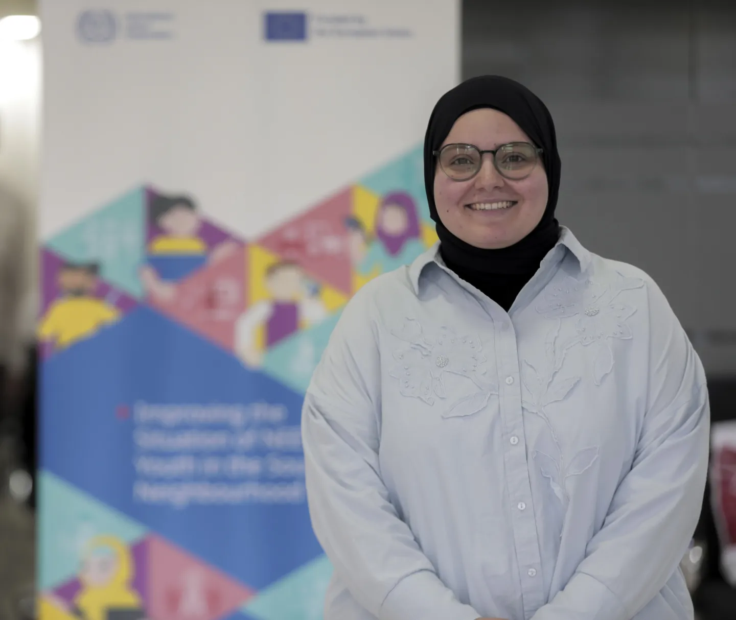 A young participant at the youth consultation on employment and training opportunities in Nablus, 23 September 2026.