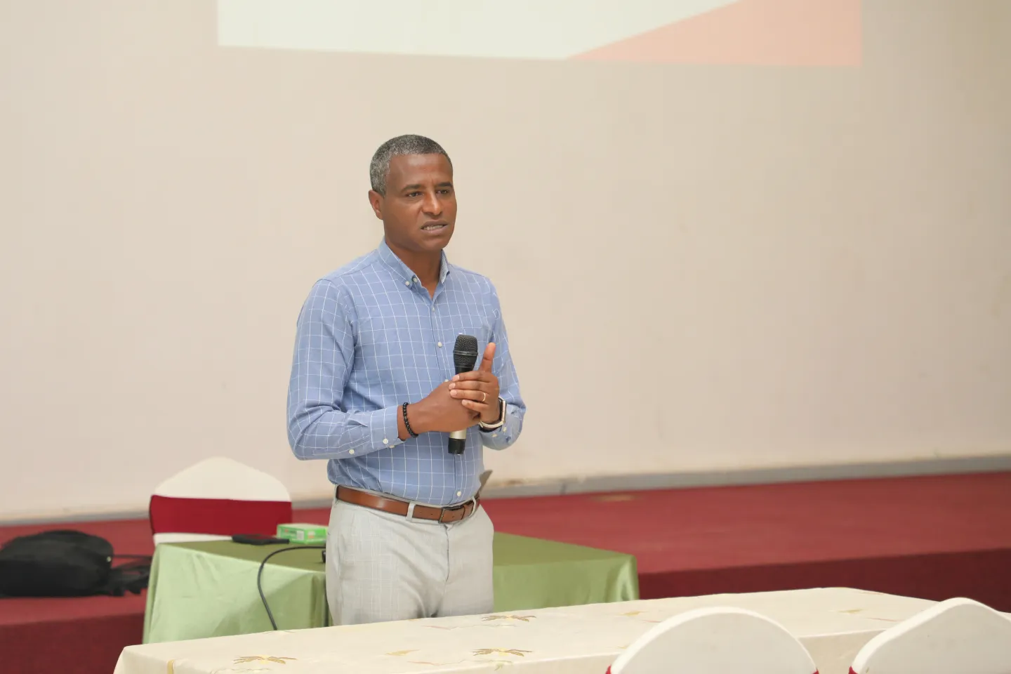 Trainer speaking in front of the trainees