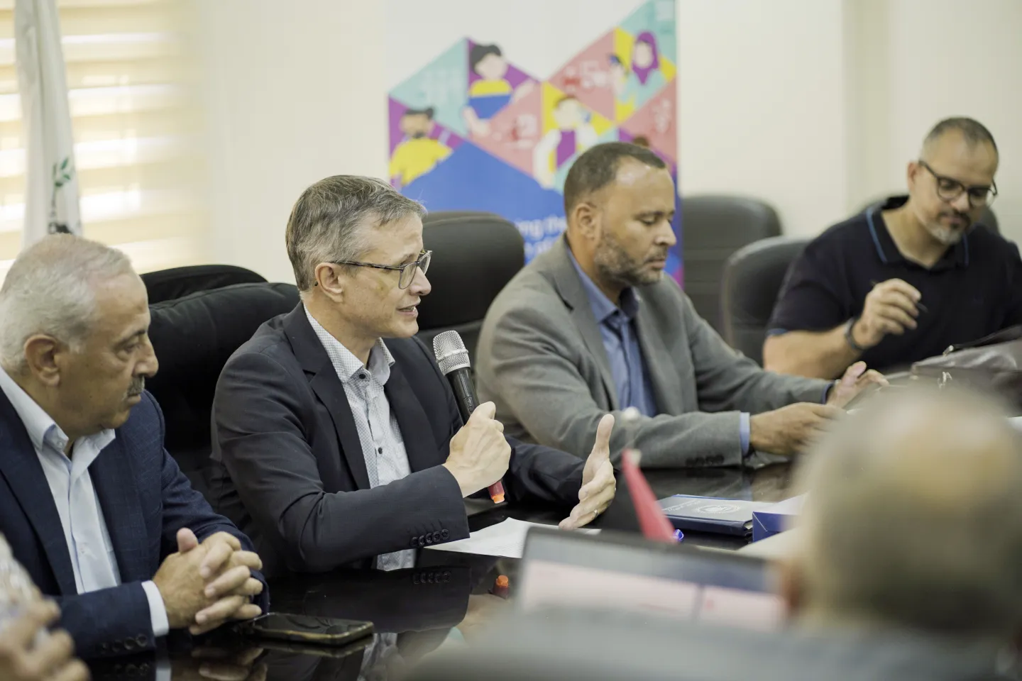Daniel Cork, ILO Representative in the occupied Palestinian territory, delivers opening remarks at the youth consultation in Nablus, 23 September 2026.