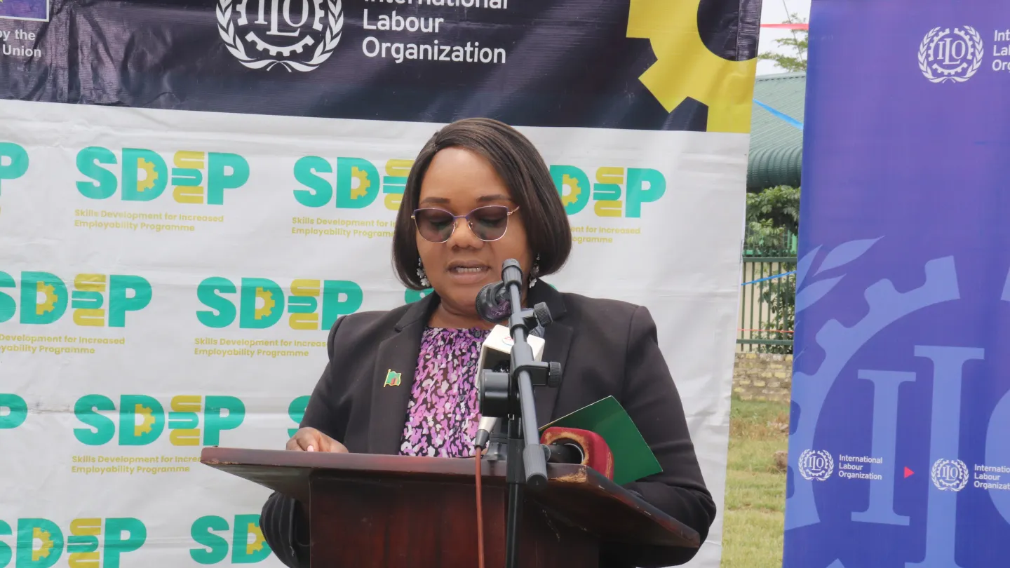 Deputy Permanent Secretary for Southern Province Ms. Yolanta Mutyambe officiates the event in Livingstone.