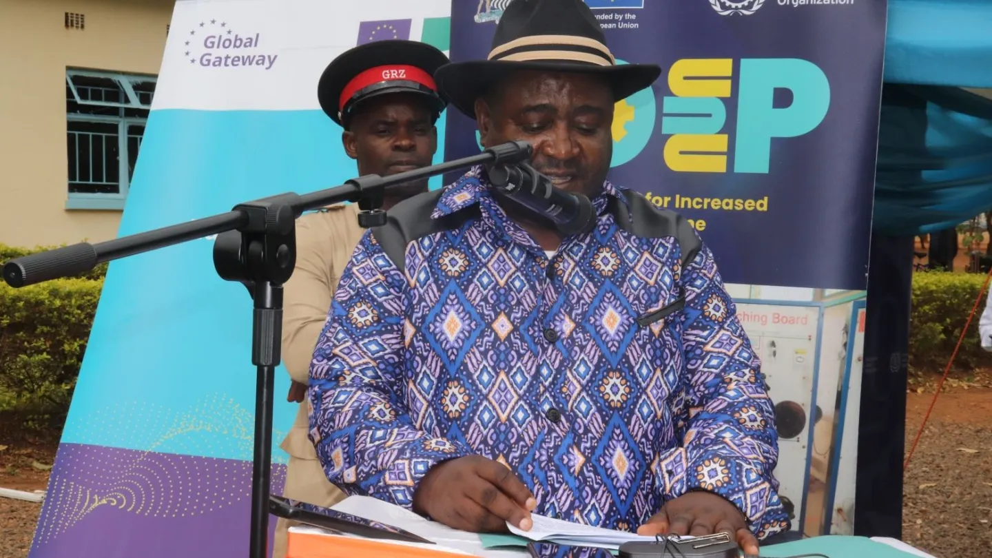 His Royal Highness Chief Jumbe of the Kunda people of Mambwe District speaks at the event.