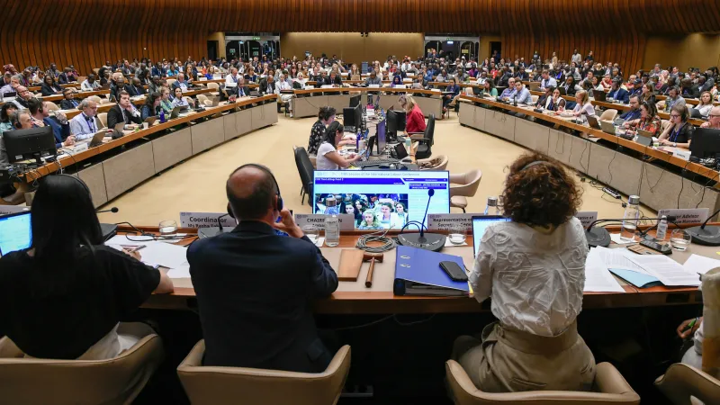 View from podium in the Recurrent Discussion Committee on Labour Protection