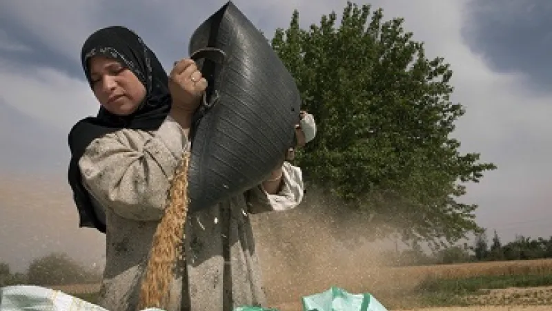 woman with grain