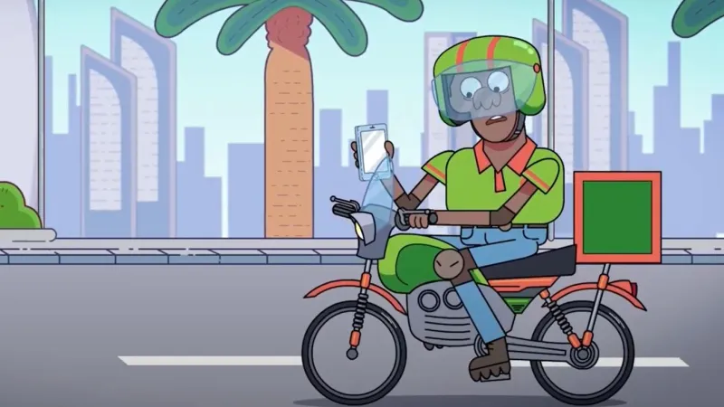 Qatar delivery rider animation