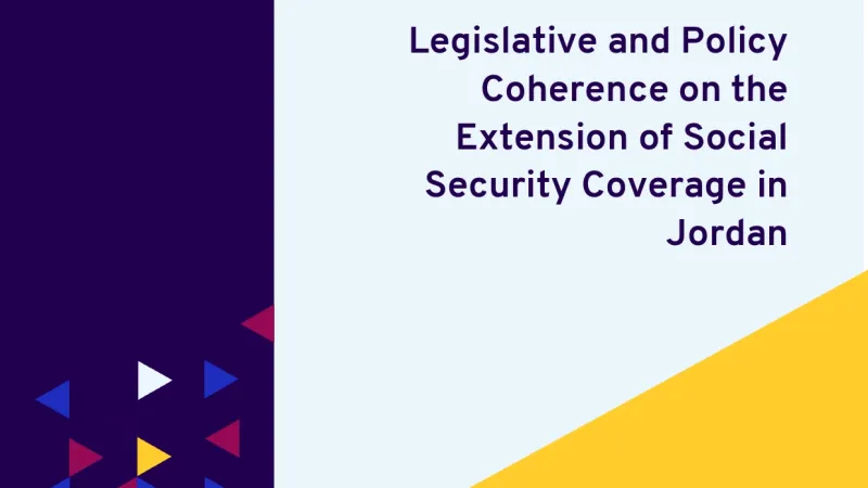 Cover for Legislative and Policy Coherence on the Extension of Social Security Coverage in Jordan