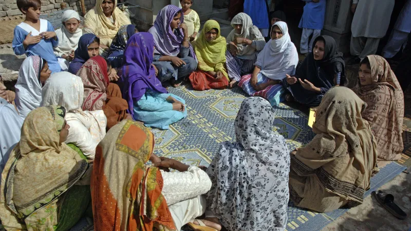 Rural cooperative gathering women from the district of Lahore. Pakistan
