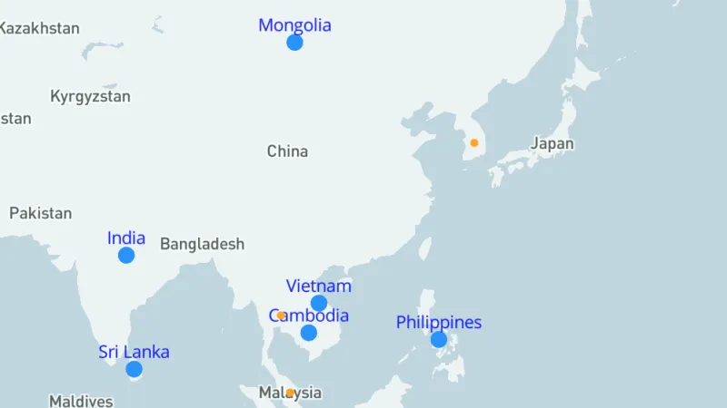 Extract of Skills for Jobs worldmap