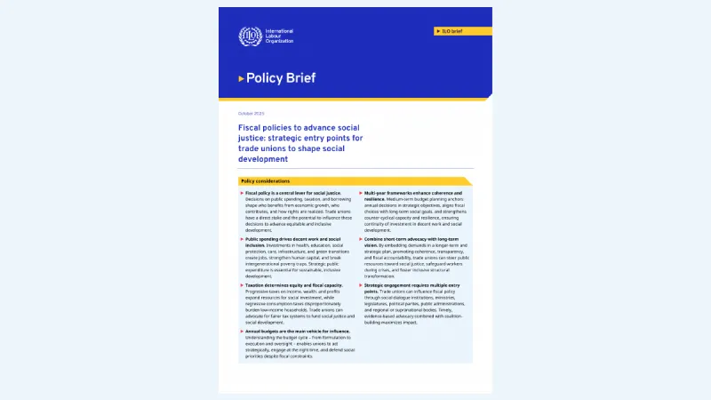 First page of Brief 2 — Fiscal policies to advance social justice