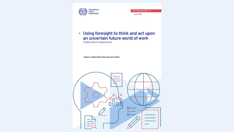 First page of Using foresight to think and act upon an uncertain future world of work.