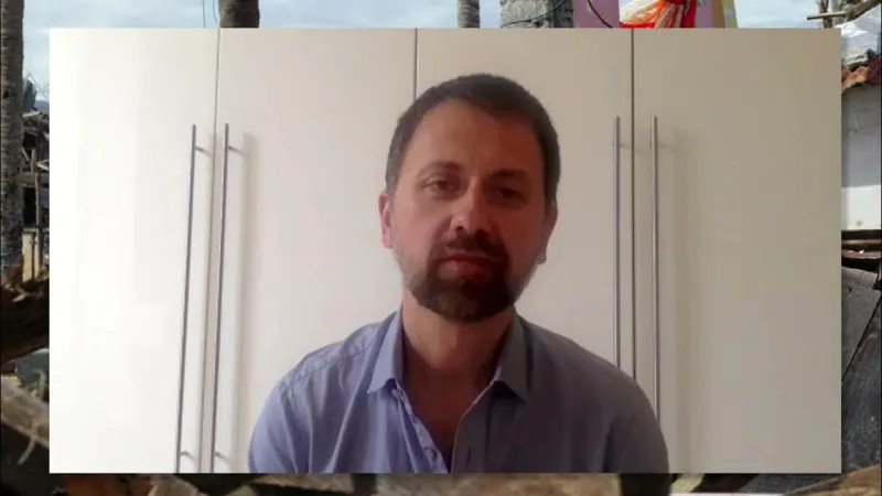 An interview participant on a video call.